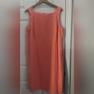 Linen Blend Sleeveless Coral Dress